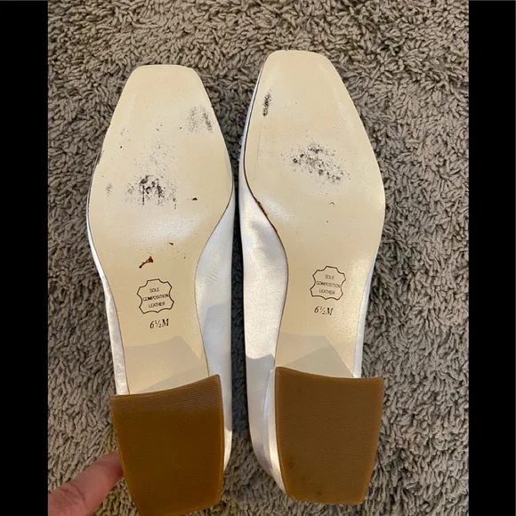 🤍Nina • white wedding block heel pump • 6.5 • EUC - Picture 5 of 6
